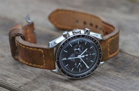 omega mens watches brown leather strap|omega watches leather strap men's.